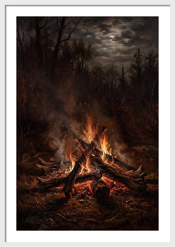 Bonfire Under Moonlight