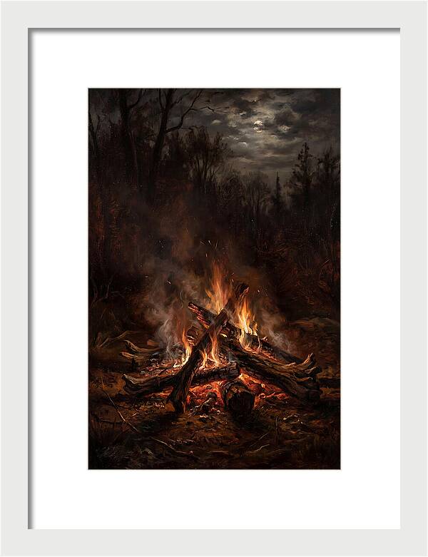 Bonfire Under Moonlight