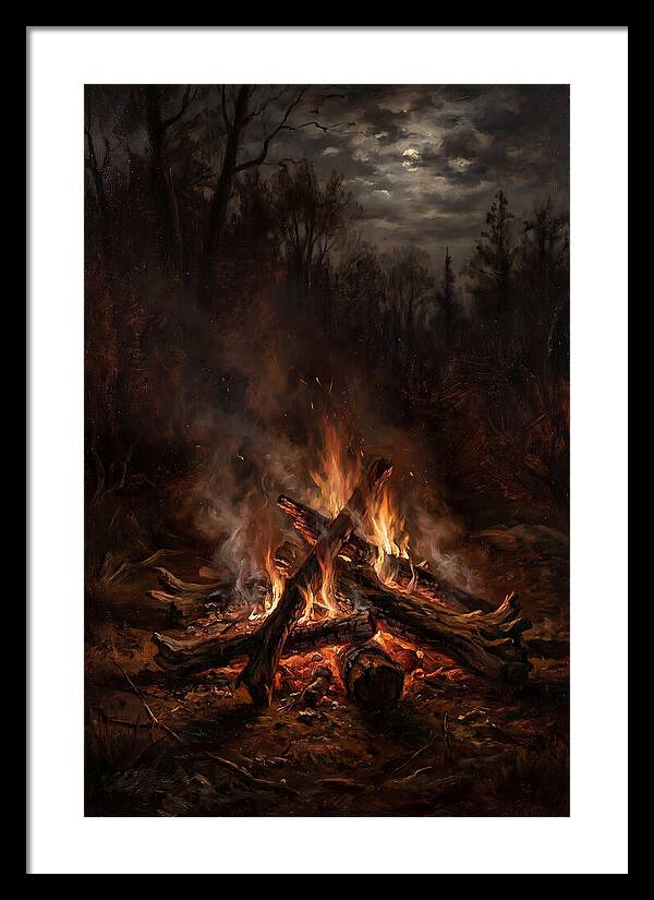 Bonfire Under Moonlight