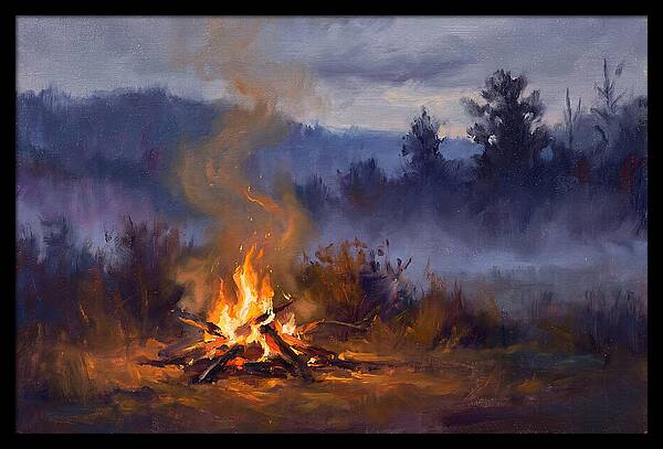 Bonfire Under Twilight Skies