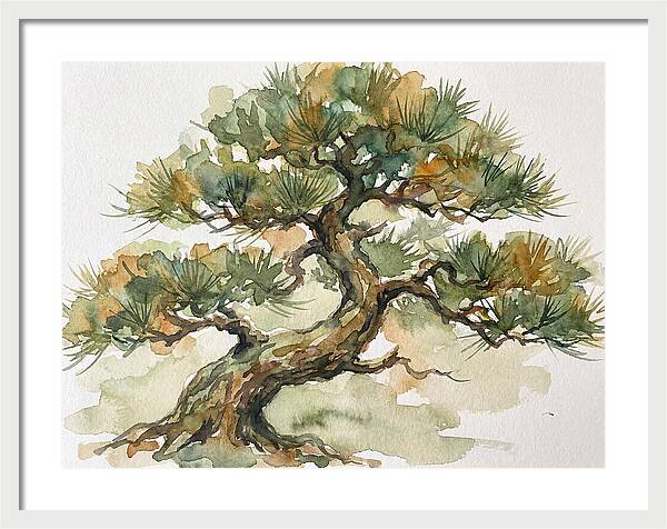 Bonsai Serenity In Watercolor