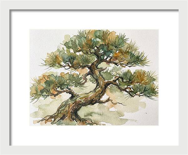 Bonsai Serenity In Watercolor