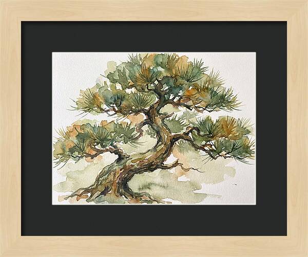 Bonsai Serenity In Watercolor