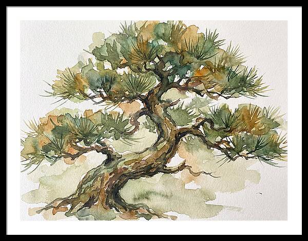 Bonsai Serenity In Watercolor