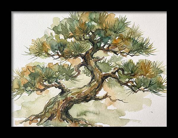 Bonsai Serenity In Watercolor