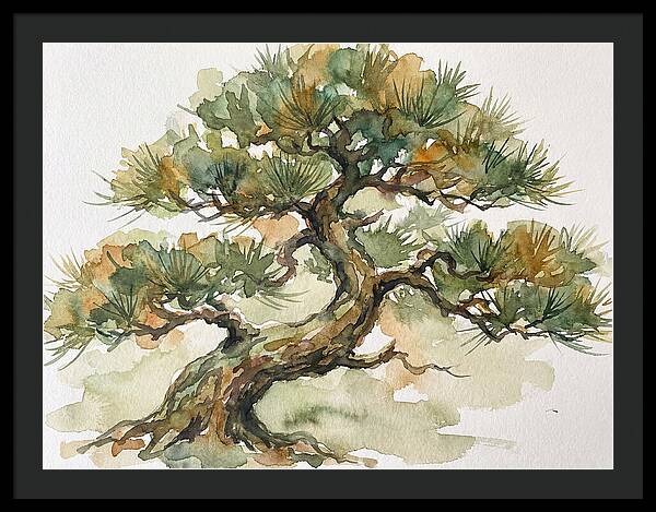 Bonsai Serenity In Watercolor