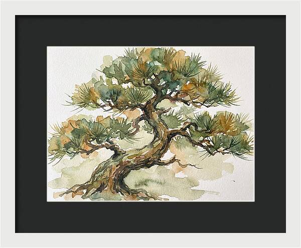 Bonsai Serenity In Watercolor