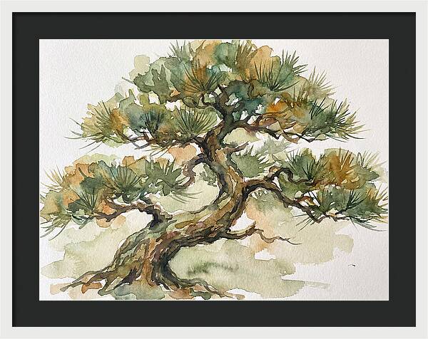 Bonsai Serenity In Watercolor