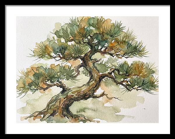 Bonsai Serenity In Watercolor