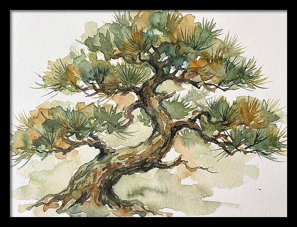 Bonsai Serenity In Watercolor