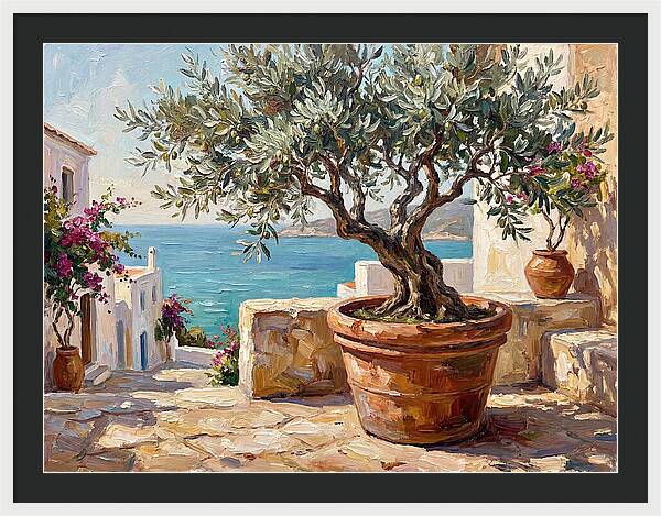Bonsai Tree By The Mediterranean Sea