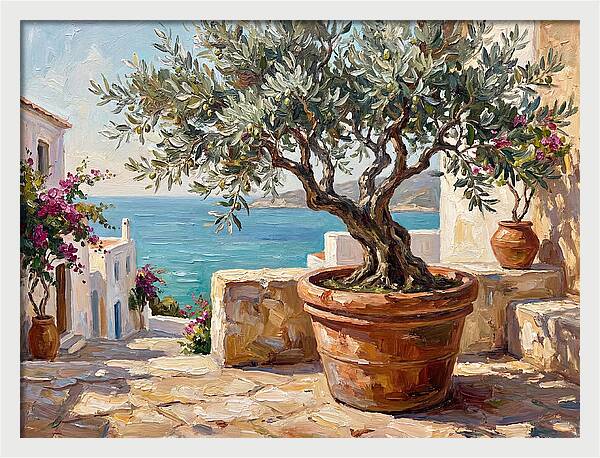 Bonsai Tree By The Mediterranean Sea