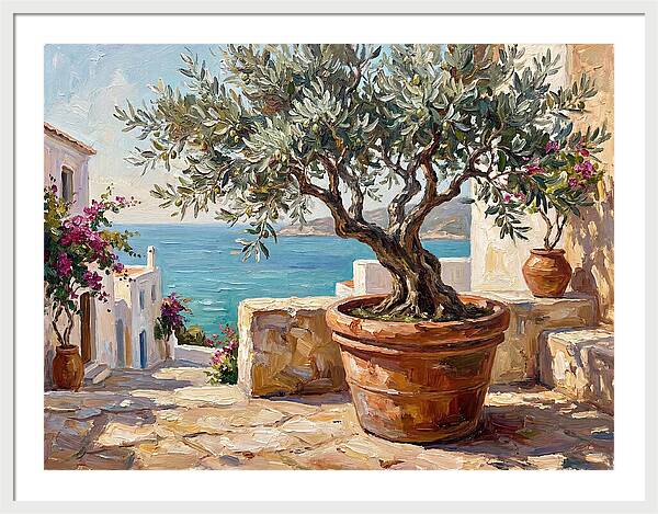 Bonsai Tree By The Mediterranean Sea