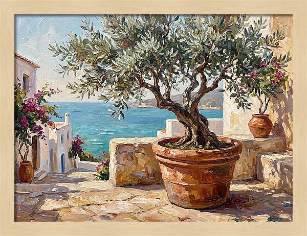 Bonsai Tree By The Mediterranean Sea