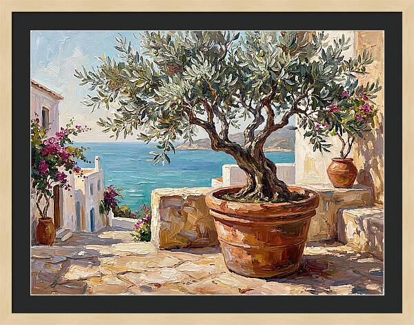 Bonsai Tree By The Mediterranean Sea