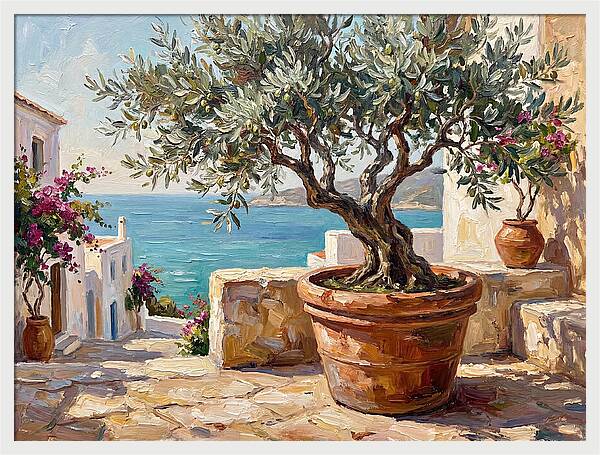 Bonsai Tree By The Mediterranean Sea