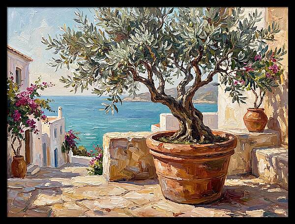 Bonsai Tree By The Mediterranean Sea