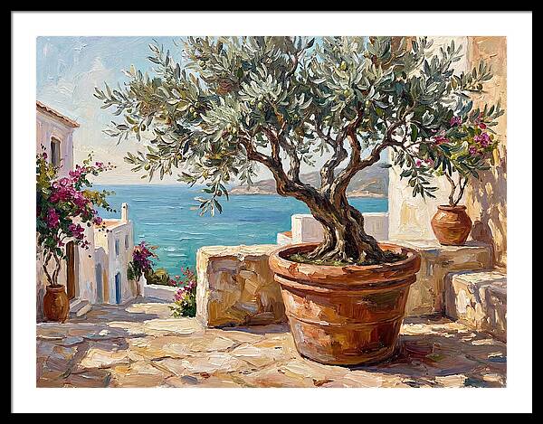 Bonsai Tree By The Mediterranean Sea