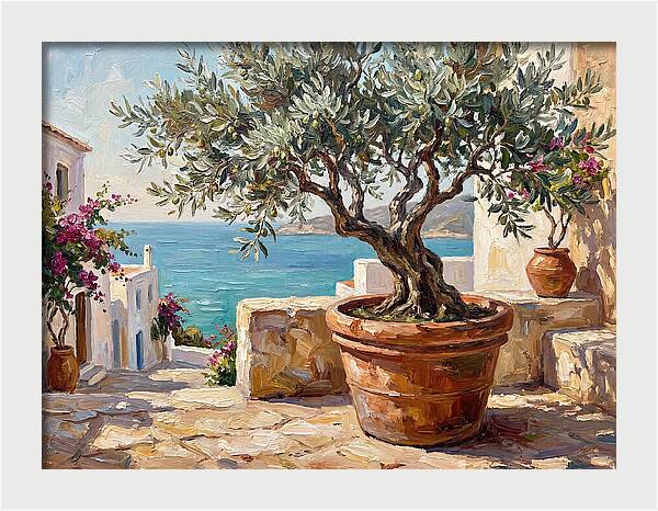 Bonsai Tree By The Mediterranean Sea
