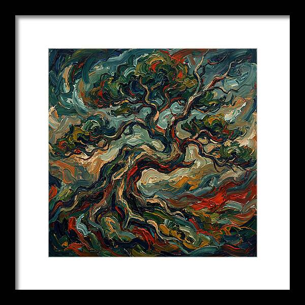 Bonsai Tree In Expressionist Style