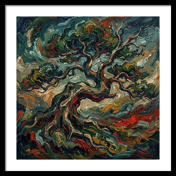 Bonsai Tree In Expressionist Style