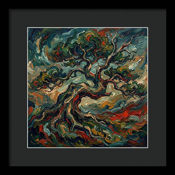 Bonsai Tree In Expressionist Style