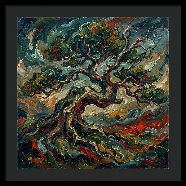 Bonsai Tree In Expressionist Style