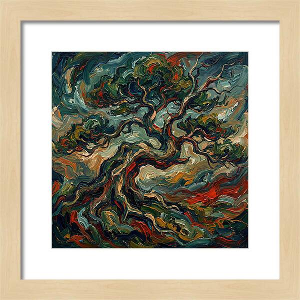 Bonsai Tree In Expressionist Style