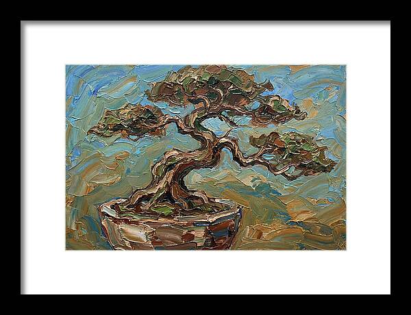 Bonsai Tree In Palette Knife Style