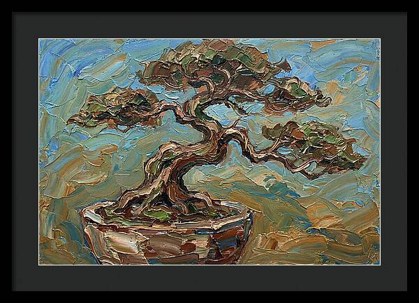 Bonsai Tree In Palette Knife Style