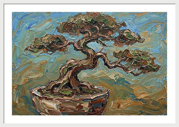 Bonsai Tree In Palette Knife Style