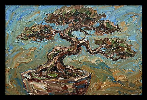 Bonsai Tree In Palette Knife Style