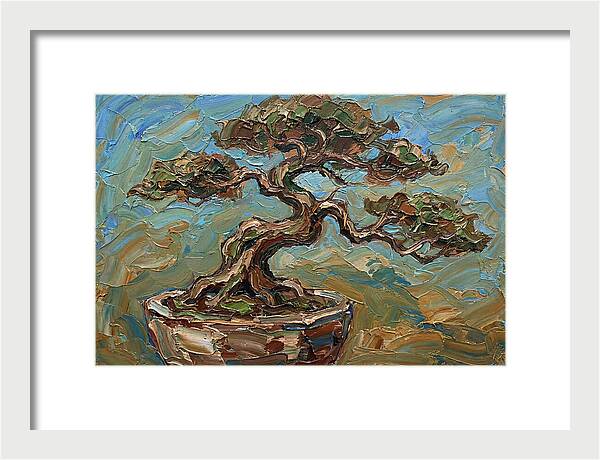 Bonsai Tree In Palette Knife Style