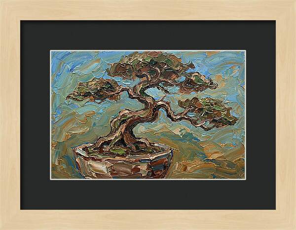 Bonsai Tree In Palette Knife Style
