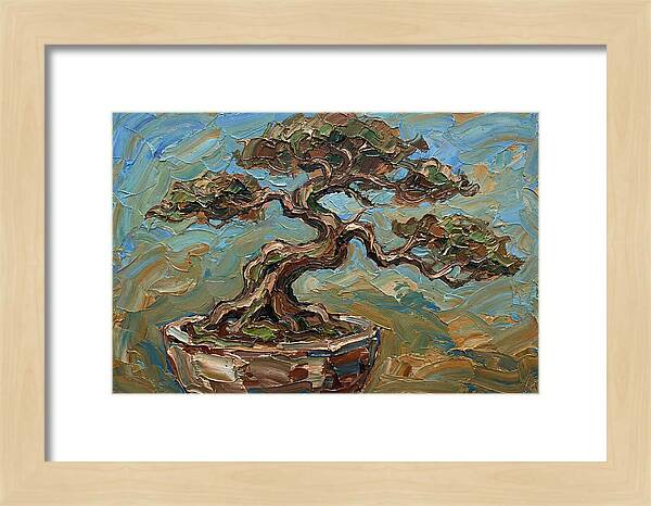 Bonsai Tree In Palette Knife Style