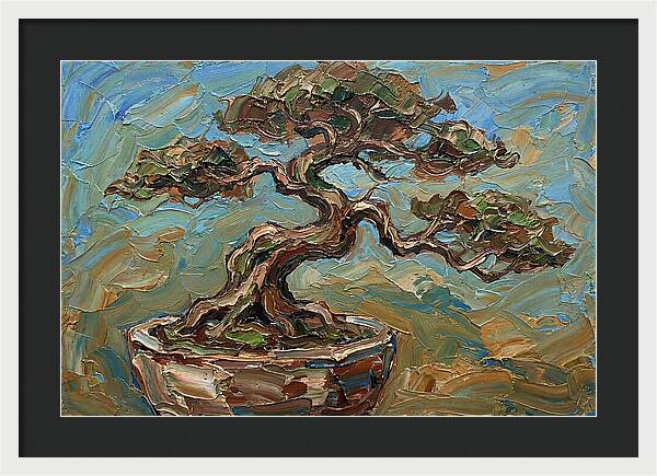 Bonsai Tree In Palette Knife Style