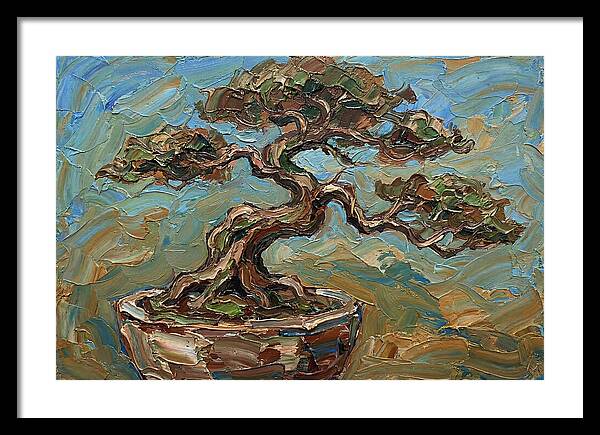 Bonsai Tree In Palette Knife Style