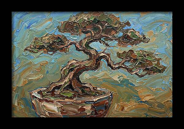 Bonsai Tree In Palette Knife Style
