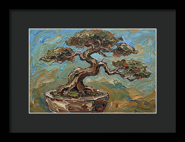 Bonsai Tree In Palette Knife Style