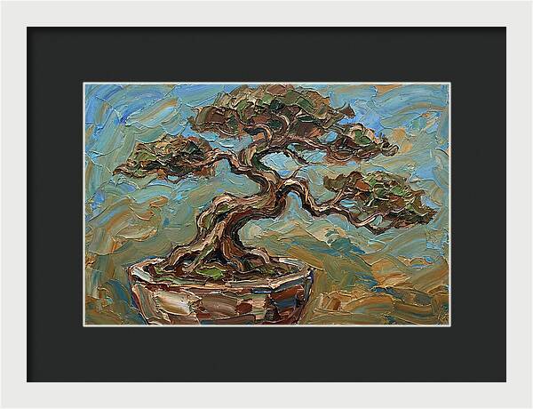 Bonsai Tree In Palette Knife Style