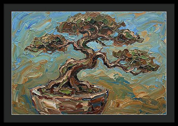 Bonsai Tree In Palette Knife Style