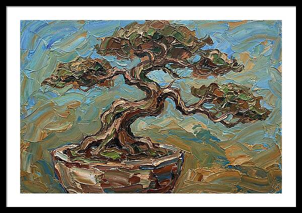 Bonsai Tree In Palette Knife Style