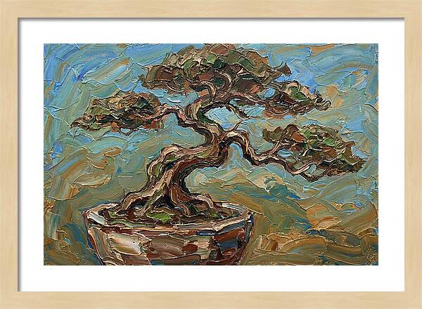 Bonsai Tree In Palette Knife Style