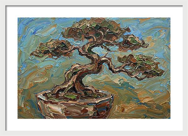 Bonsai Tree In Palette Knife Style