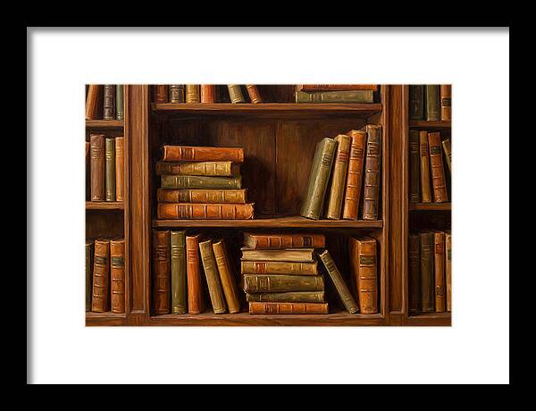 Bookshelf With Leather Spines