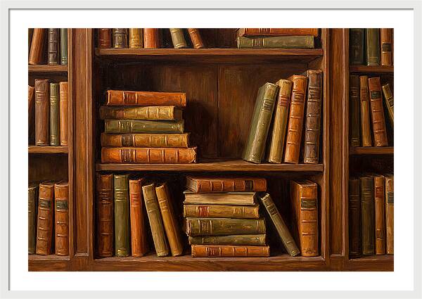 Bookshelf With Leather Spines
