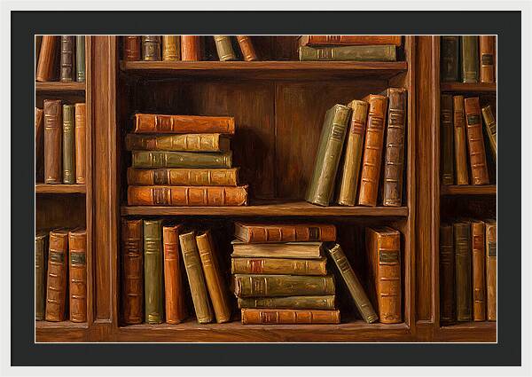 Bookshelf With Leather Spines