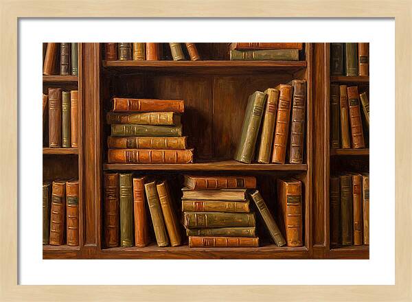 Bookshelf With Leather Spines