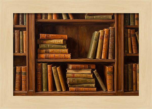 Bookshelf With Leather Spines