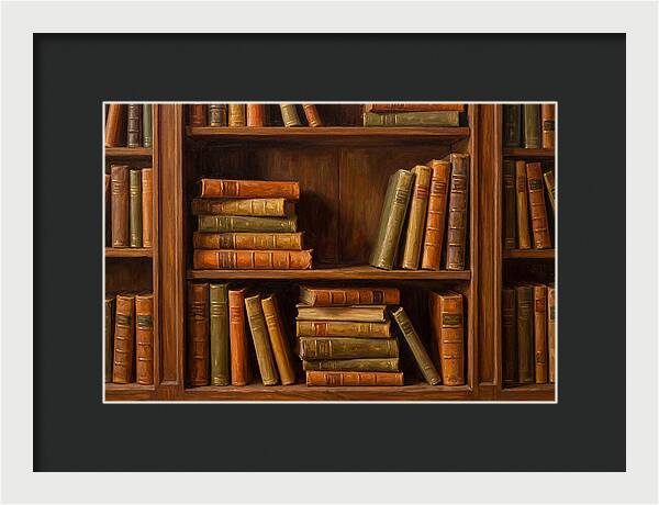 Bookshelf With Leather Spines